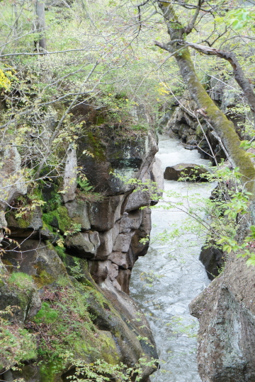 磊々峡の人面岩