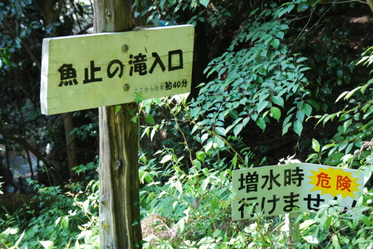 天子の七滝魚留の滝入口